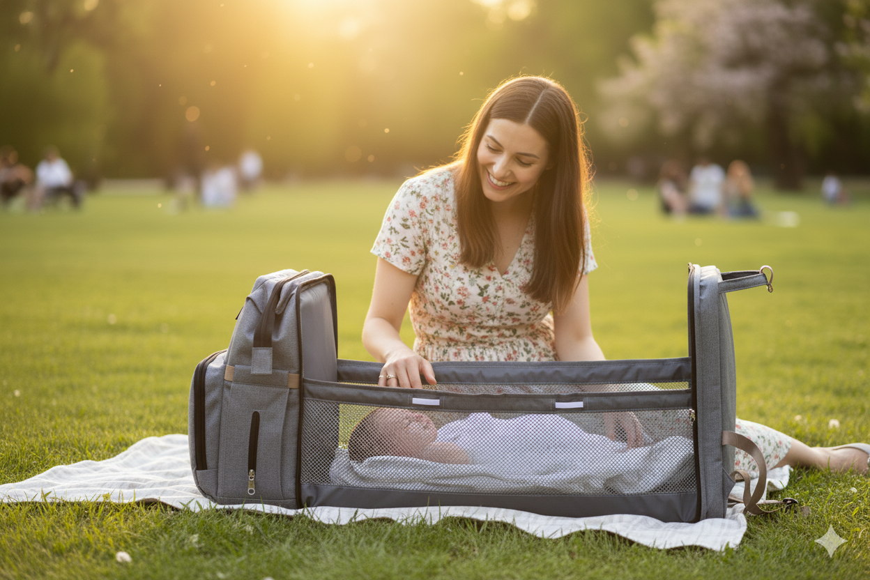 SunFlex™ — La mochila inteligente 3 en 1 para padres modernos