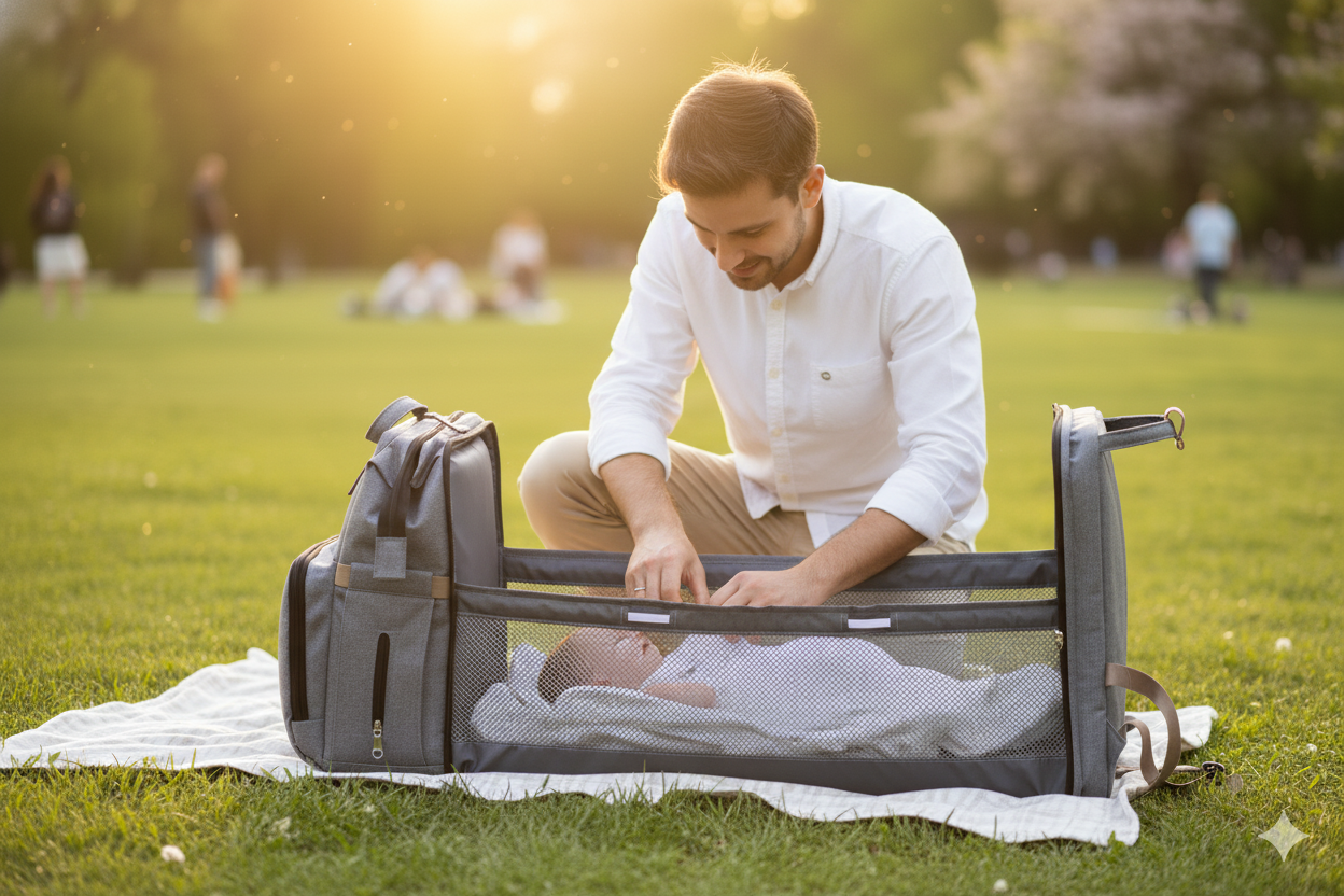SunFlex™ — La mochila inteligente 3 en 1 para padres modernos